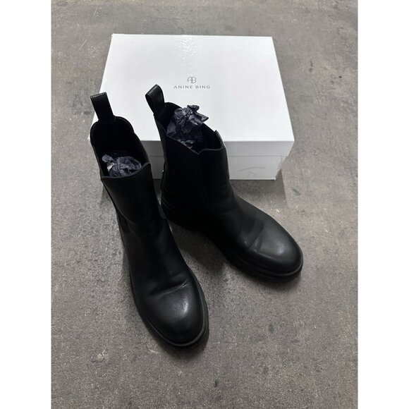 ANINE BING Justine Boot in Black Leather - Picture 2 of 11